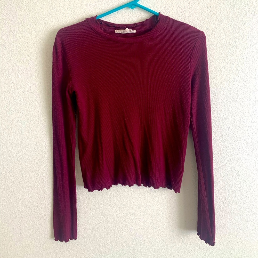 Long Sleeve High Neck Crop Top